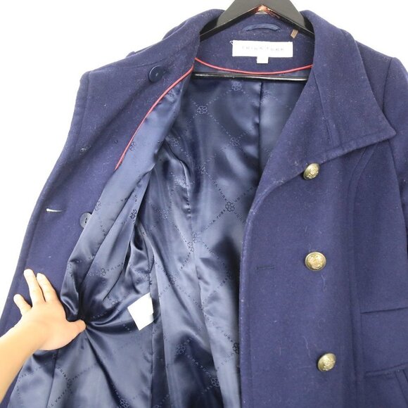 Trina Turk Military Navy Blue Designer Women's Peacoat Jacket Size 10 - Picture 3 of 8